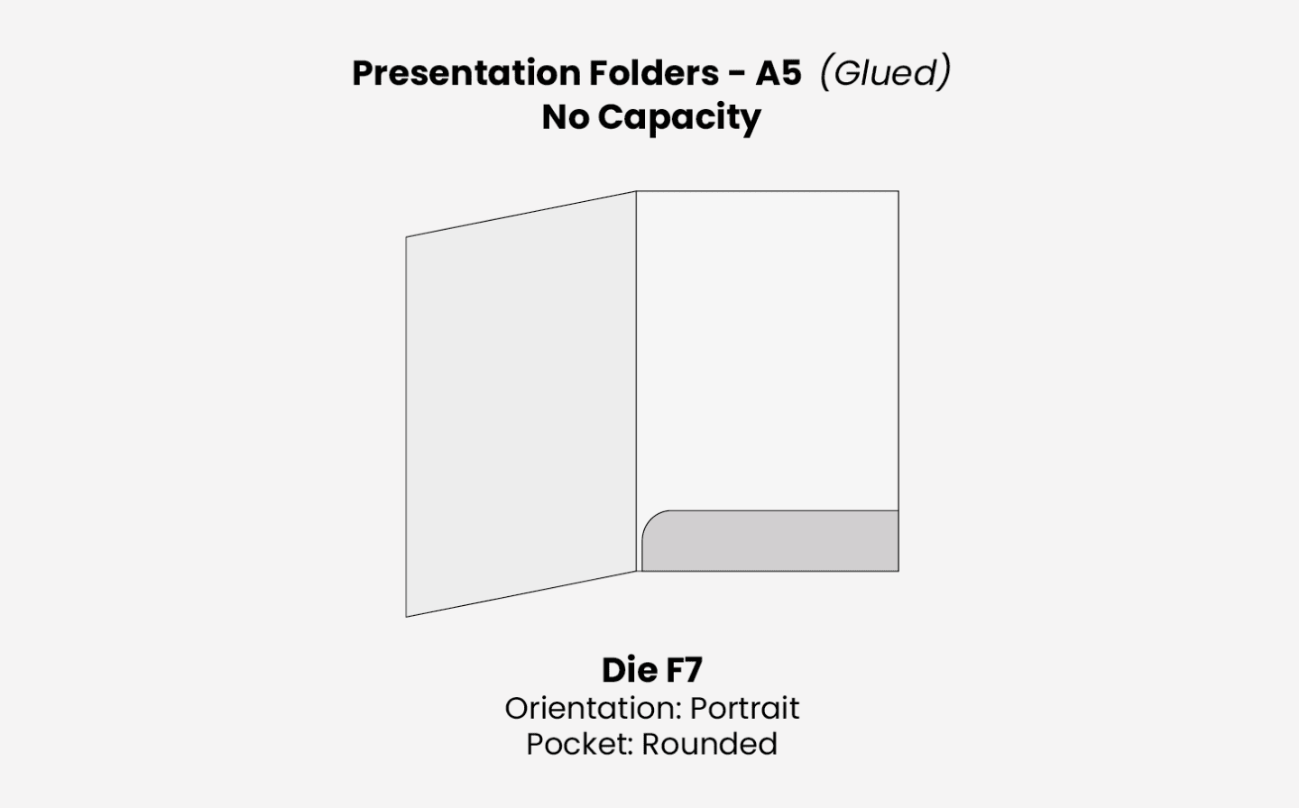 A5 Presentation Folder - Glued - 0mm Capacity