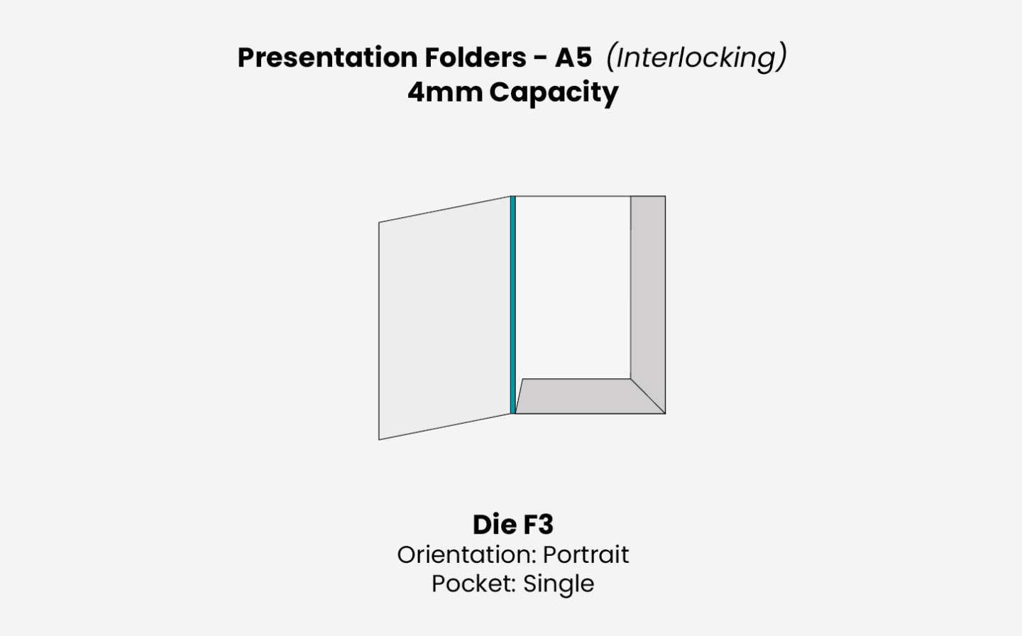 A5 Presentation Folder - Interlocking - 4mm Capacity
