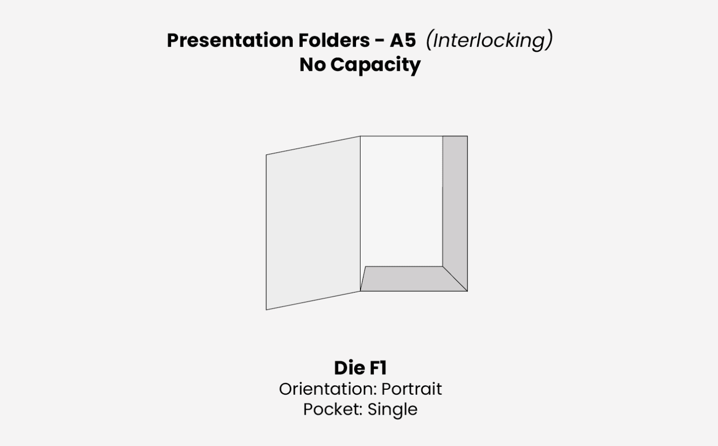 A5 Presentation Folder - Interlocking - 0mm Capacity